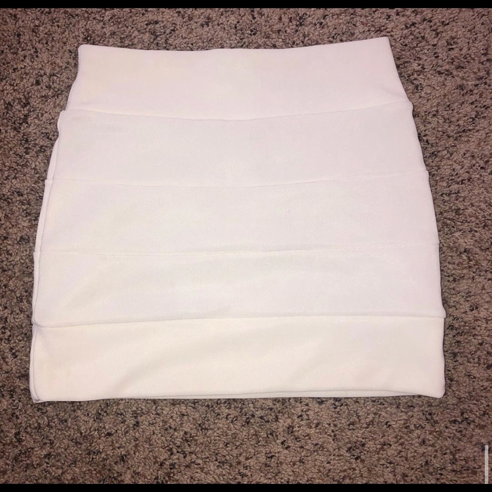 white mini skirt